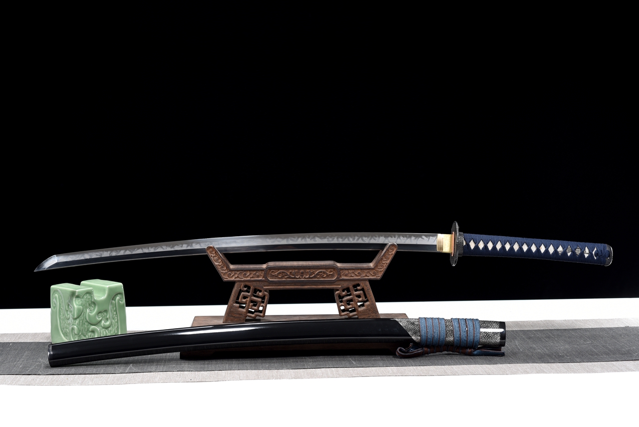 铁竹火焰纹烧刃精品武士刀,武士刀,日本武士刀图片,一体刀专卖,武士刀价格